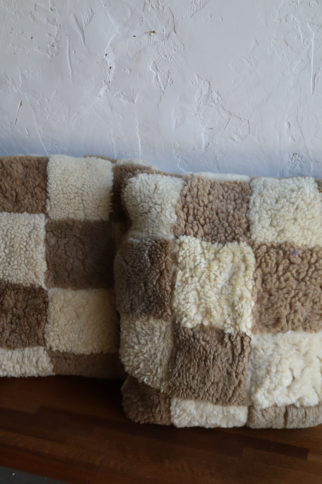 Shearling Checker Pillows