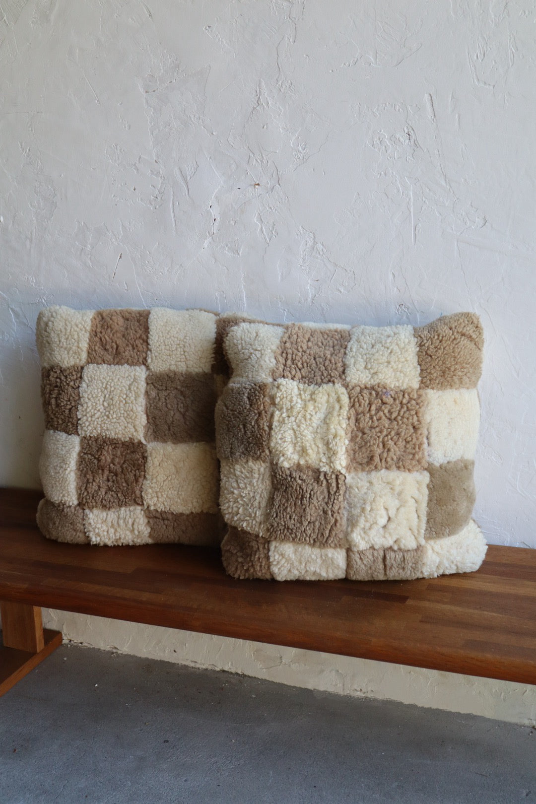 Shearling Checker Pillows