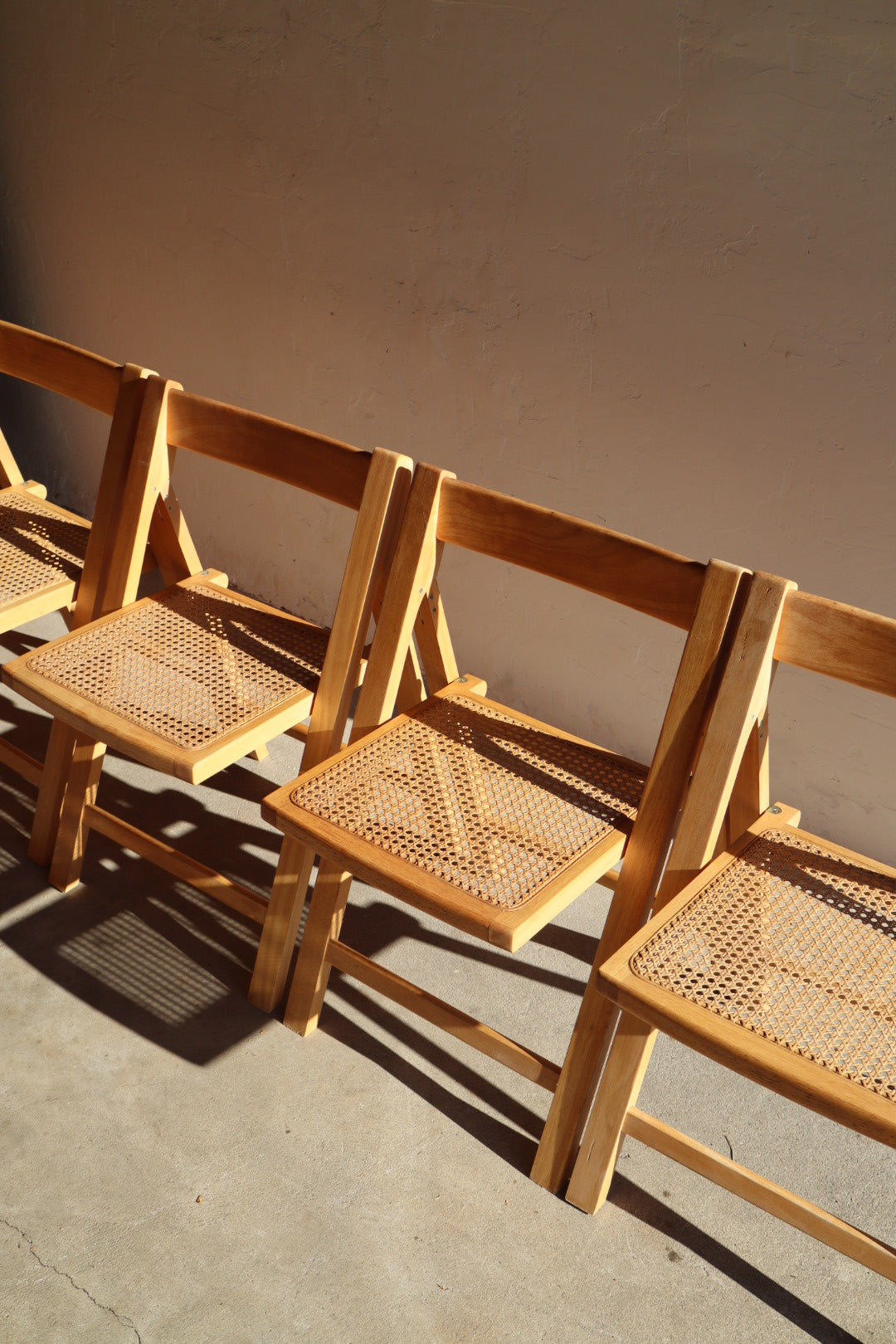 Cane & Wood Folding Chairs