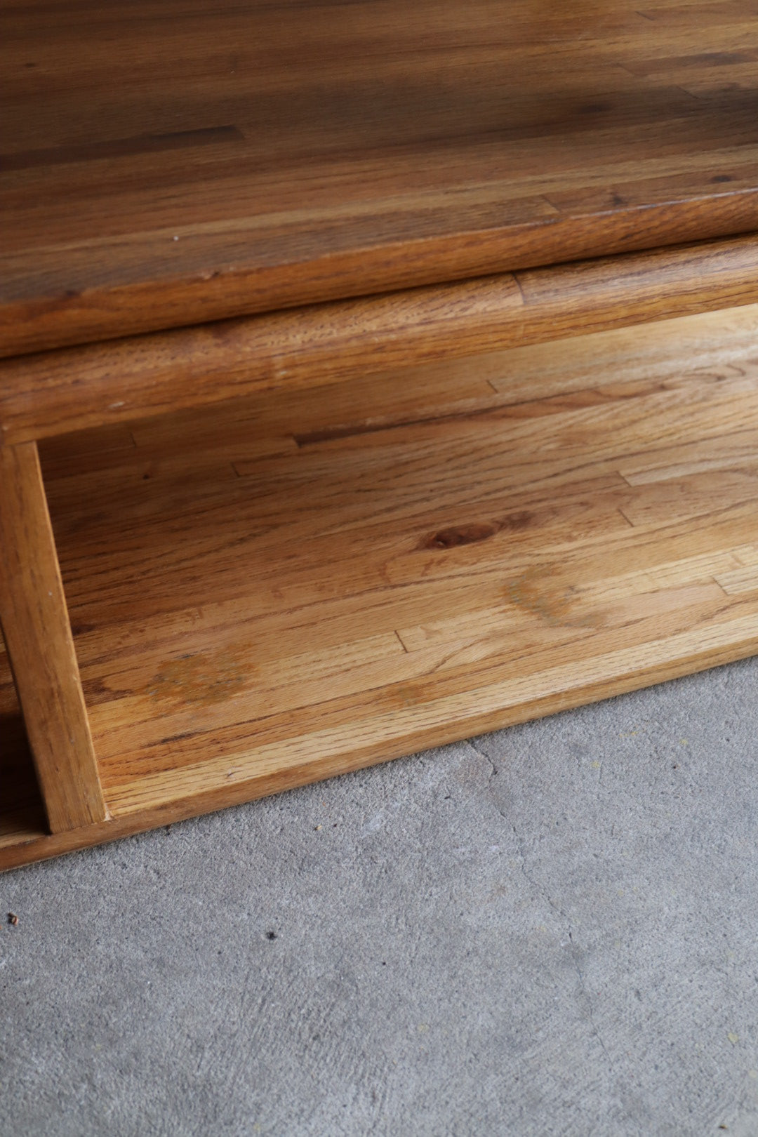 1970s 2 Piece Oak Console