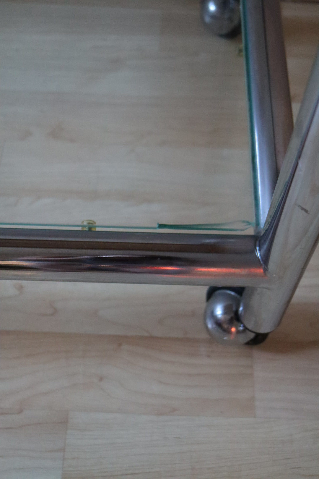 1970s Cane and Chrome Console
