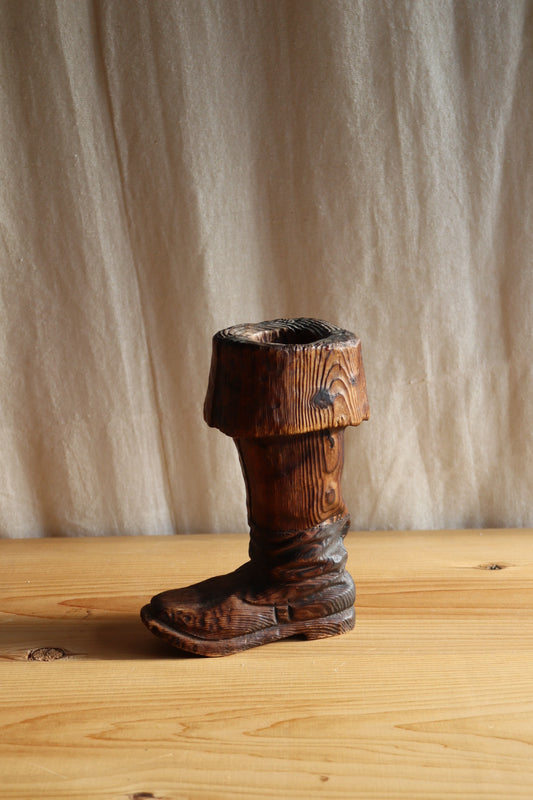 Handcarved Wooden Boot