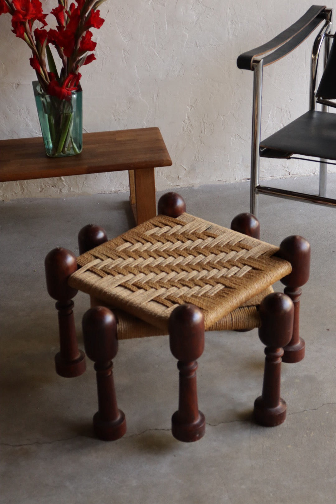 Jute & Rosewood Stacking Stools