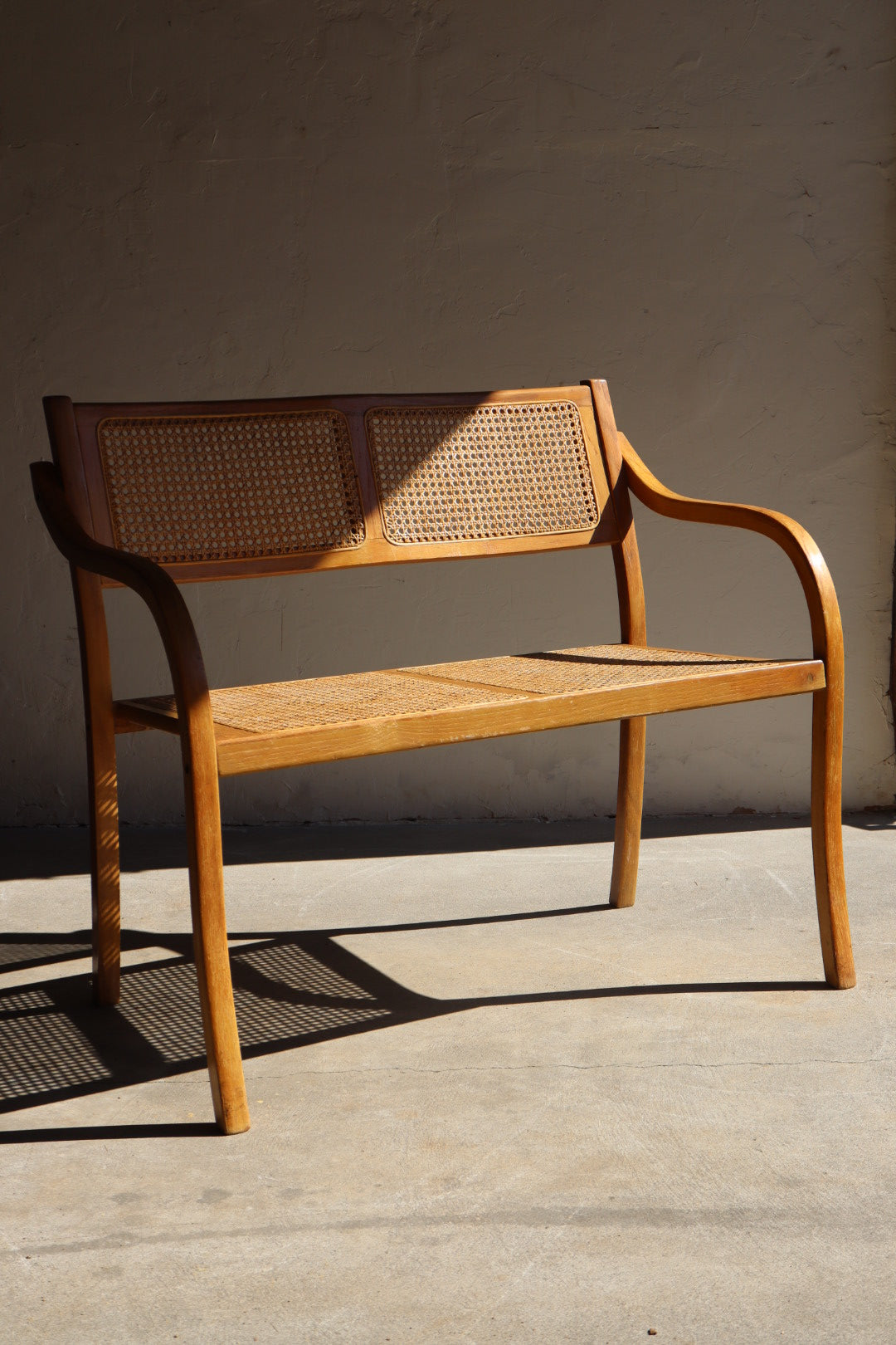 Bentwood and Cane Bench