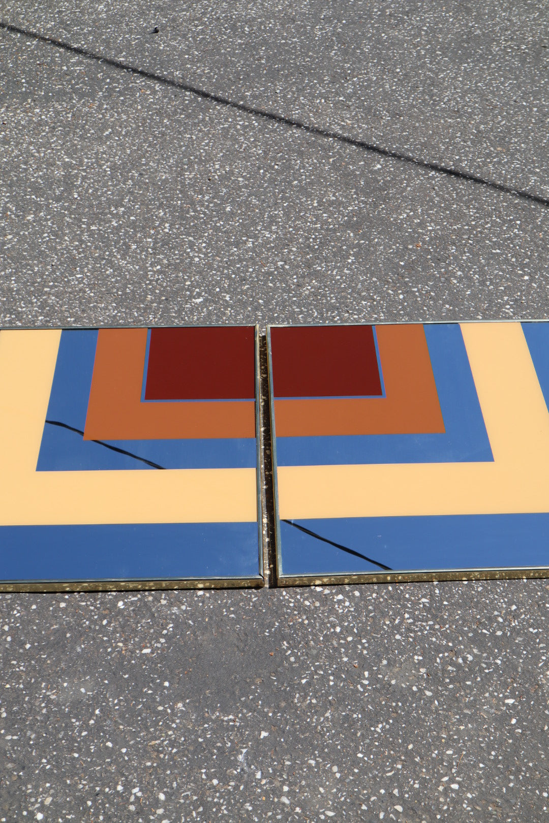 Pair of 1970s Geometric Mirrors