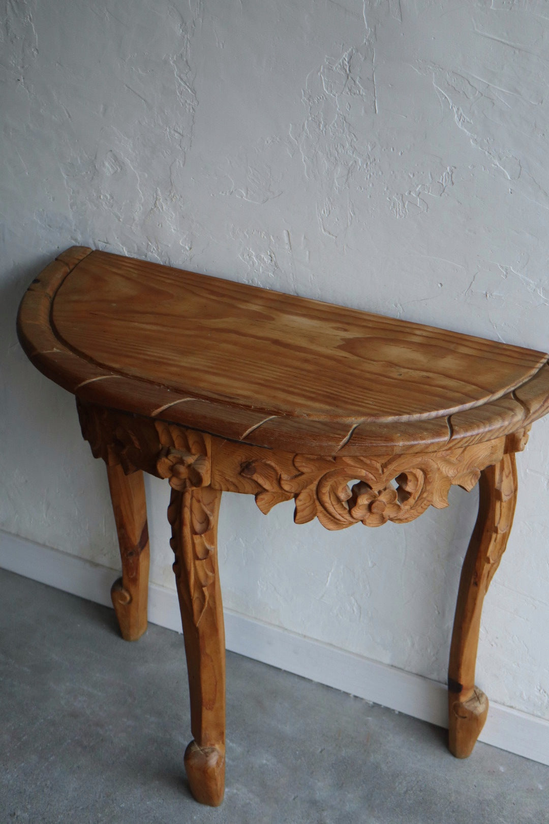 Hand Carved Wood Console