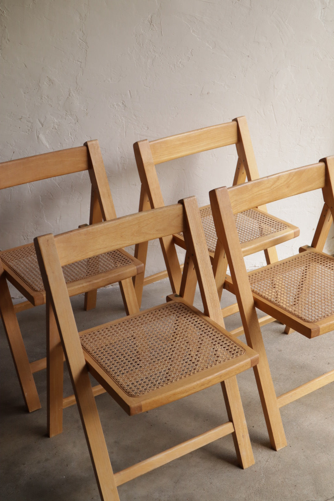 Cane & Wood Folding Chairs