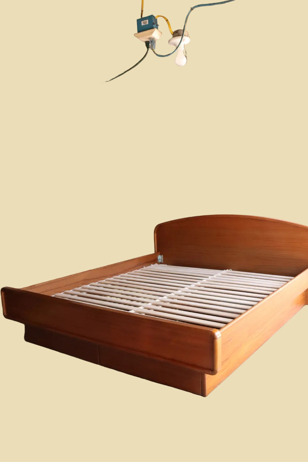 Danish Modern Teak Cal King Platform Bed Frame