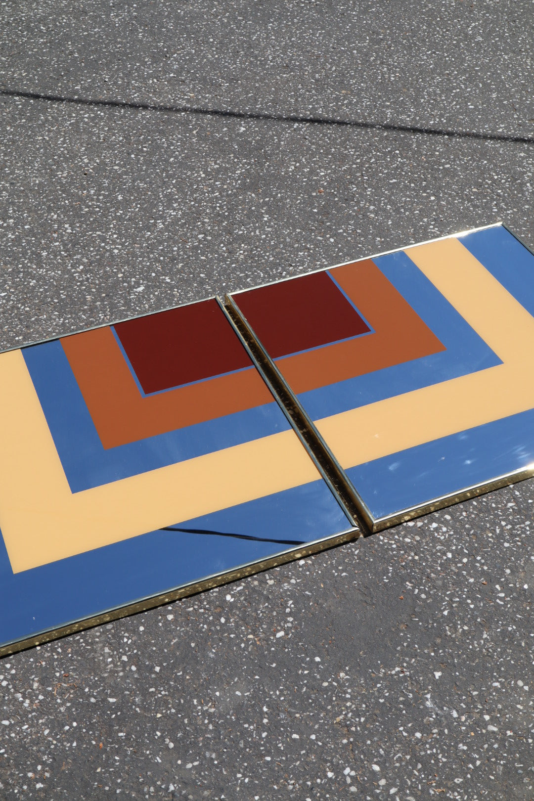 Pair of 1970s Geometric Mirrors