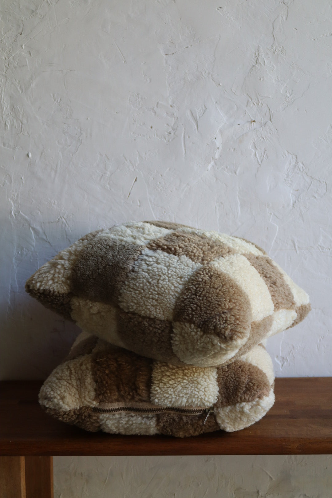 Shearling Checker Pillows