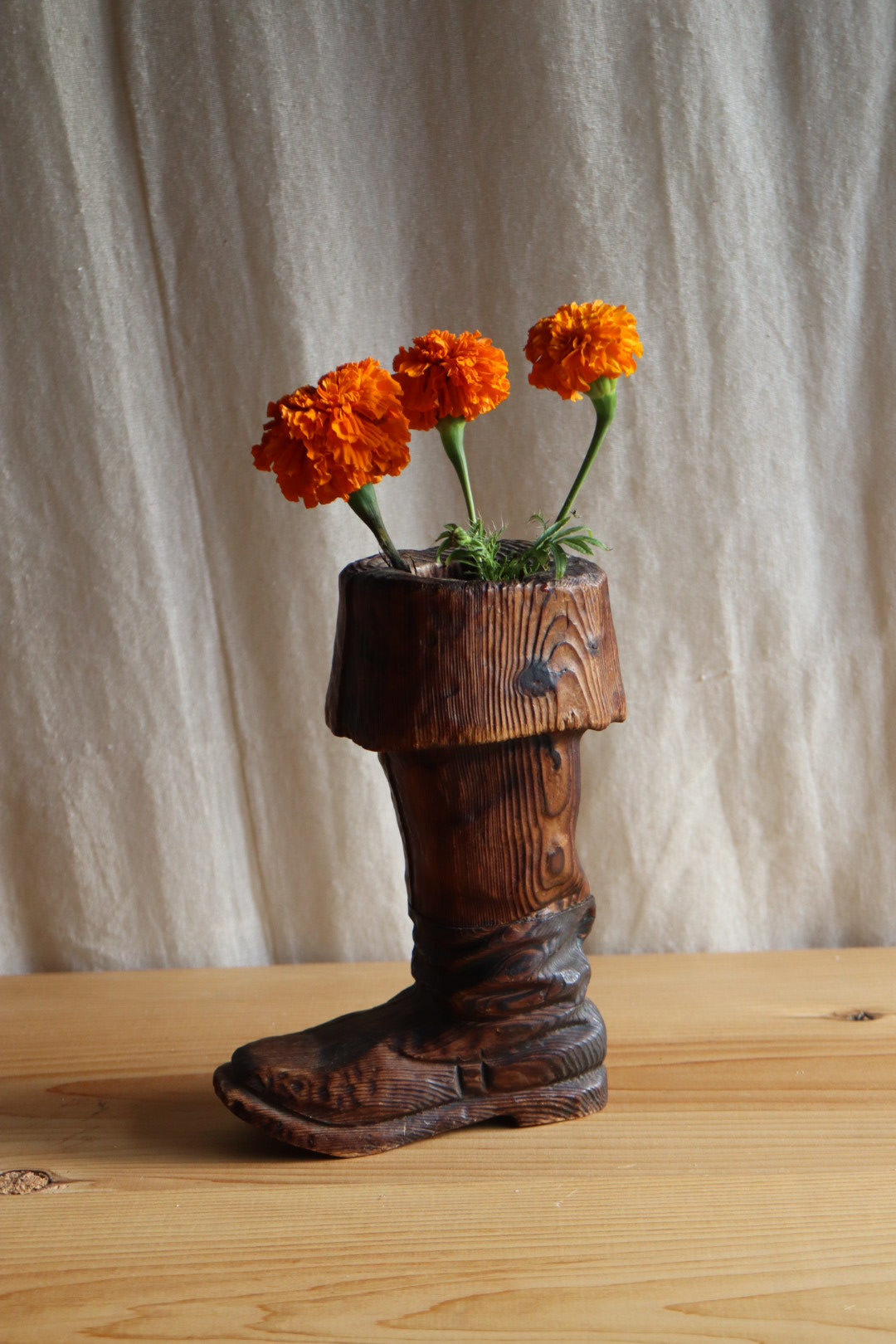 Handcarved Wooden Boot