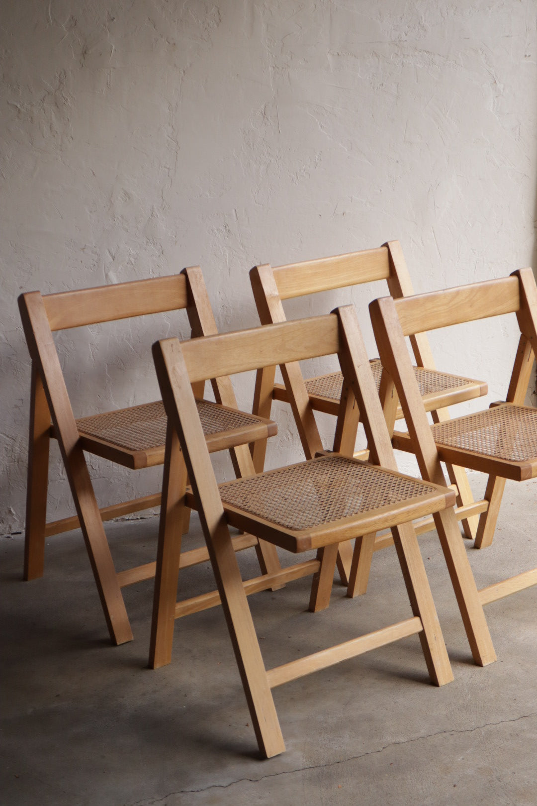 Cane & Wood Folding Chairs