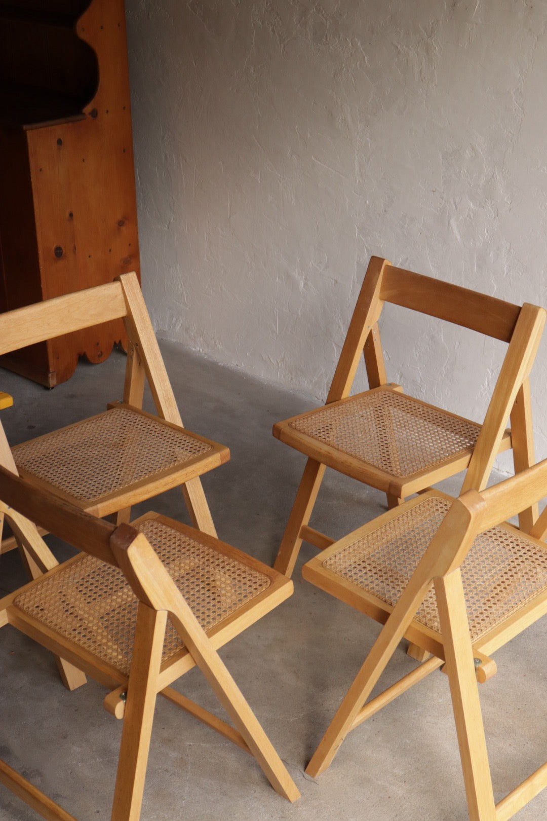 Cane & Wood Folding Chairs