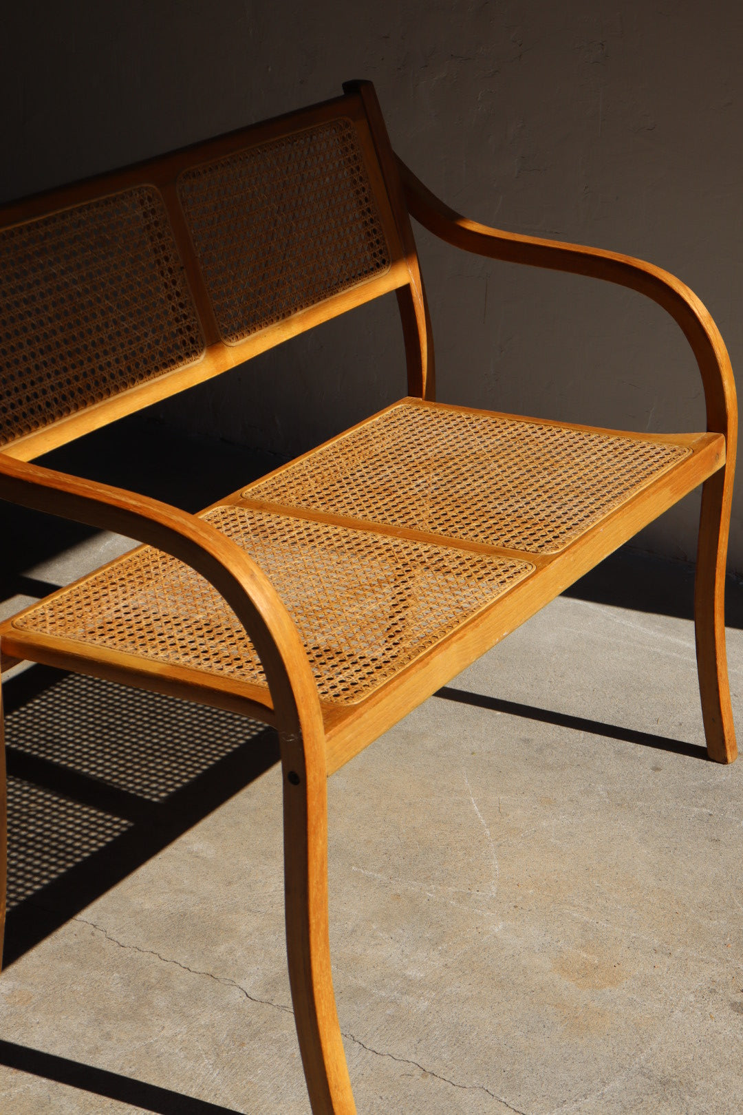 Bentwood and Cane Bench