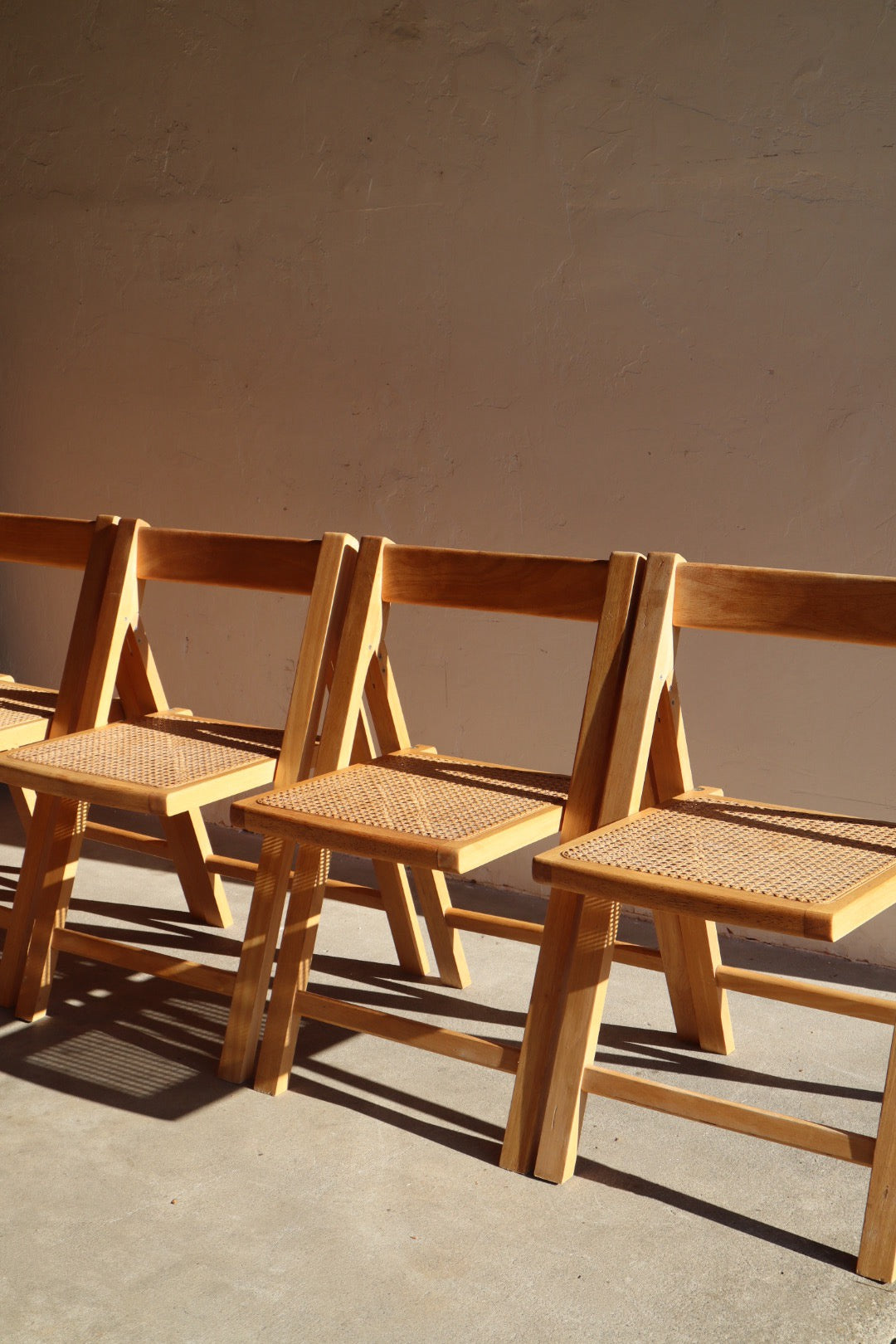 Cane & Wood Folding Chairs