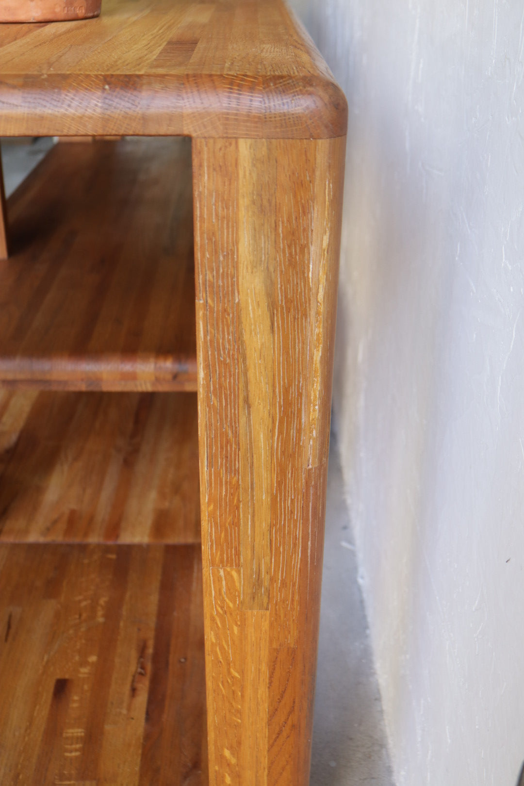 1970s 2 Piece Oak Console