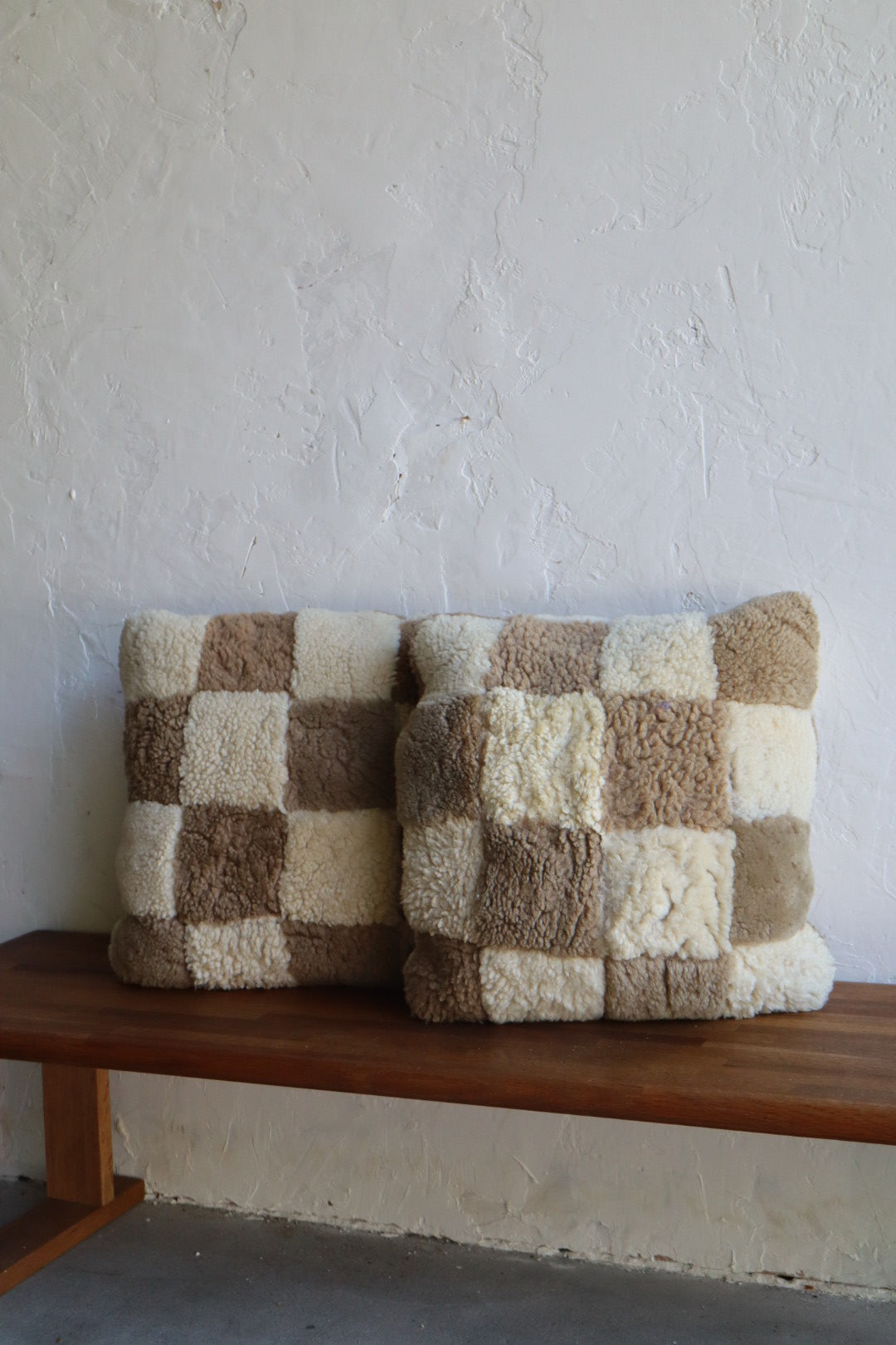 Shearling Checker Pillows