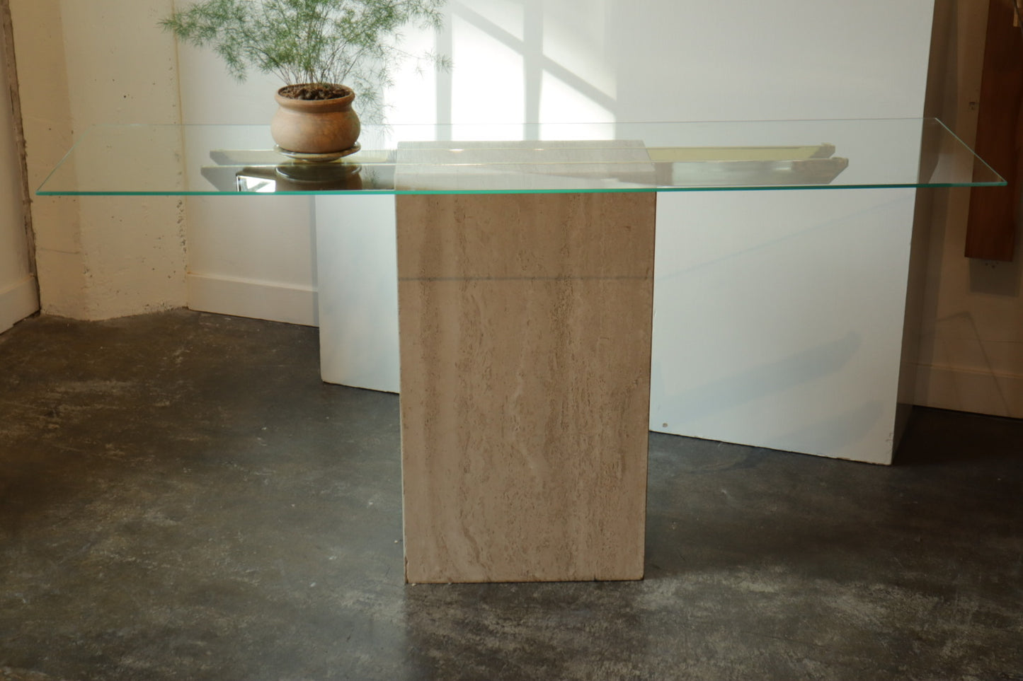 Travertine Console Table