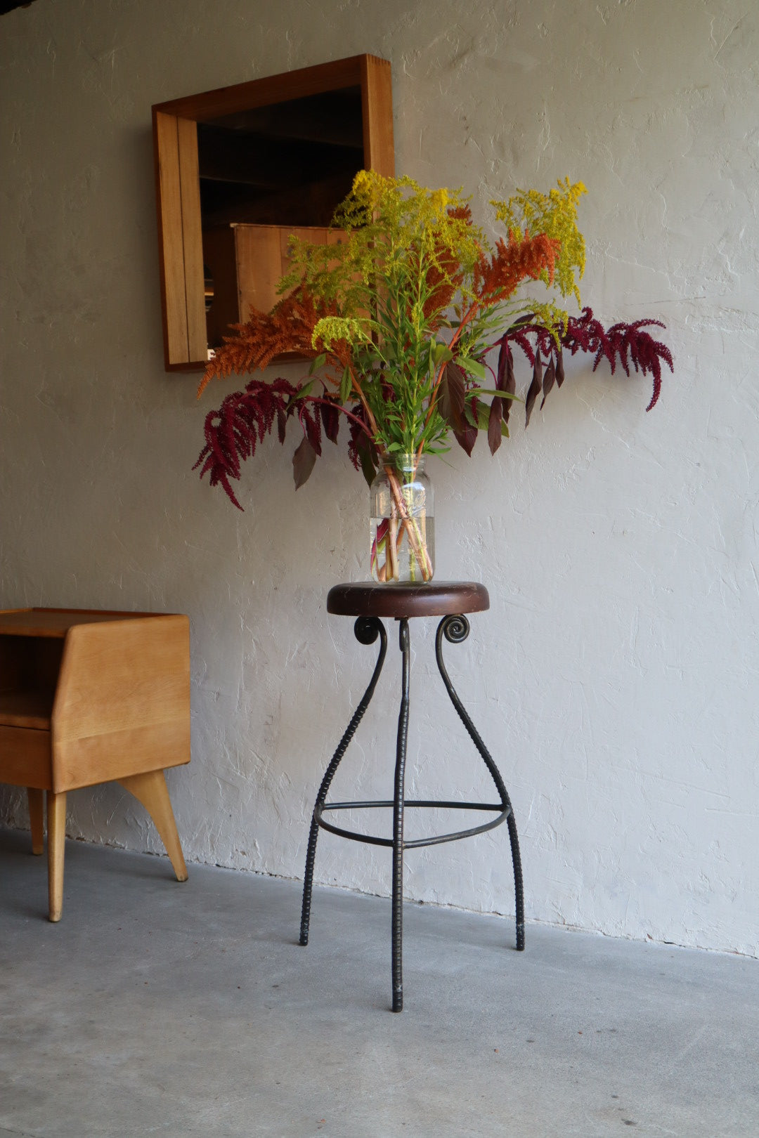 Iron & Wood Stool