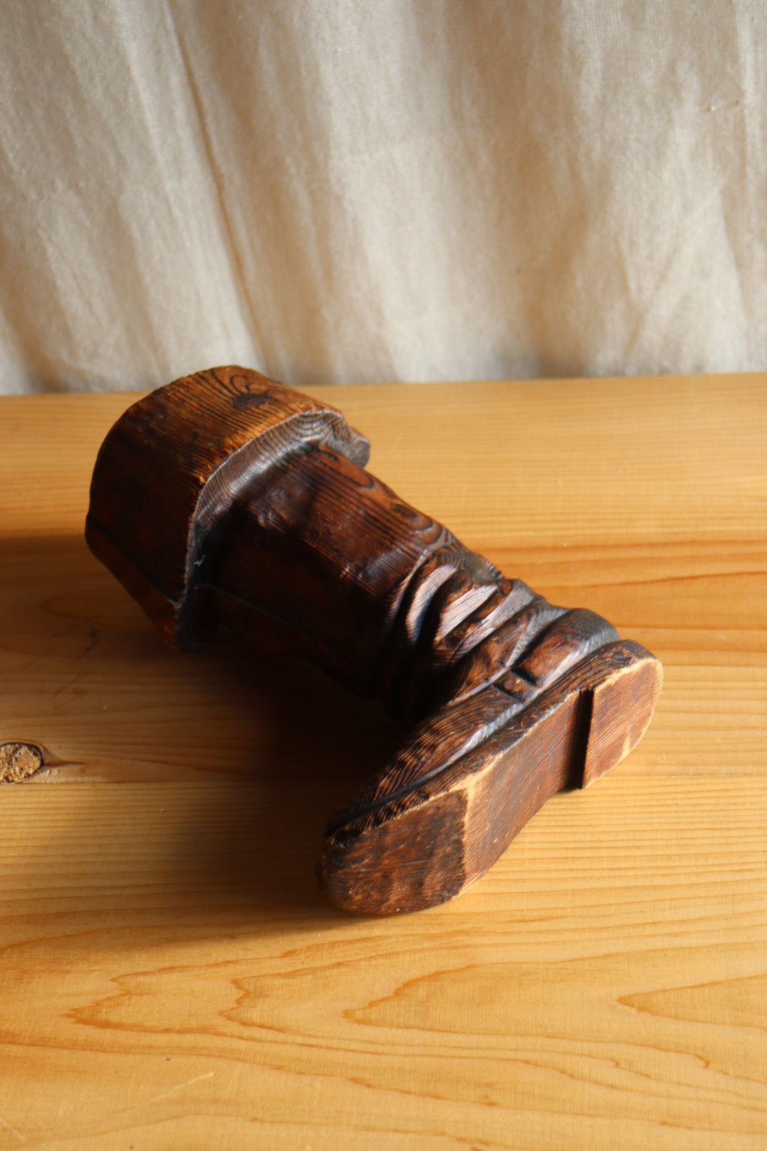 Handcarved Wooden Boot