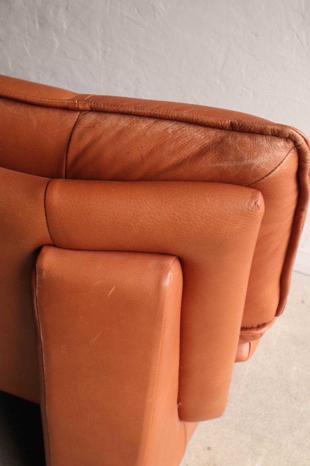 Cognac Leather Loveseat