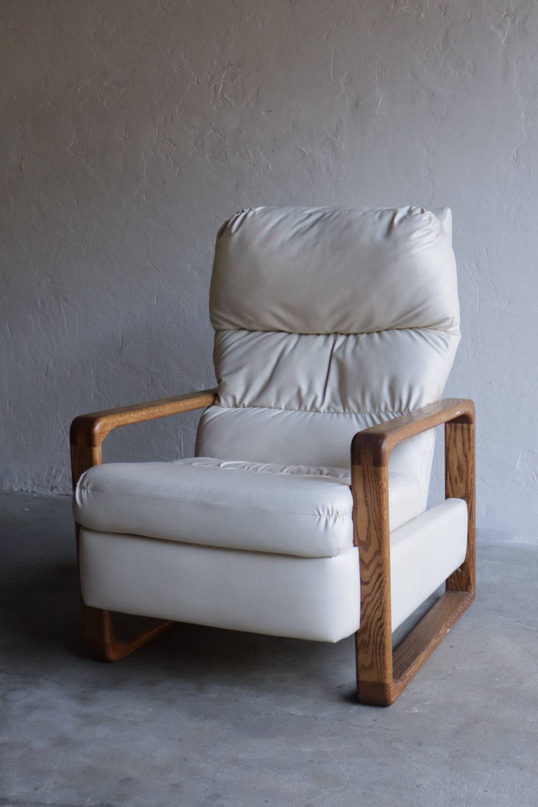 Leather & Oak Recliner