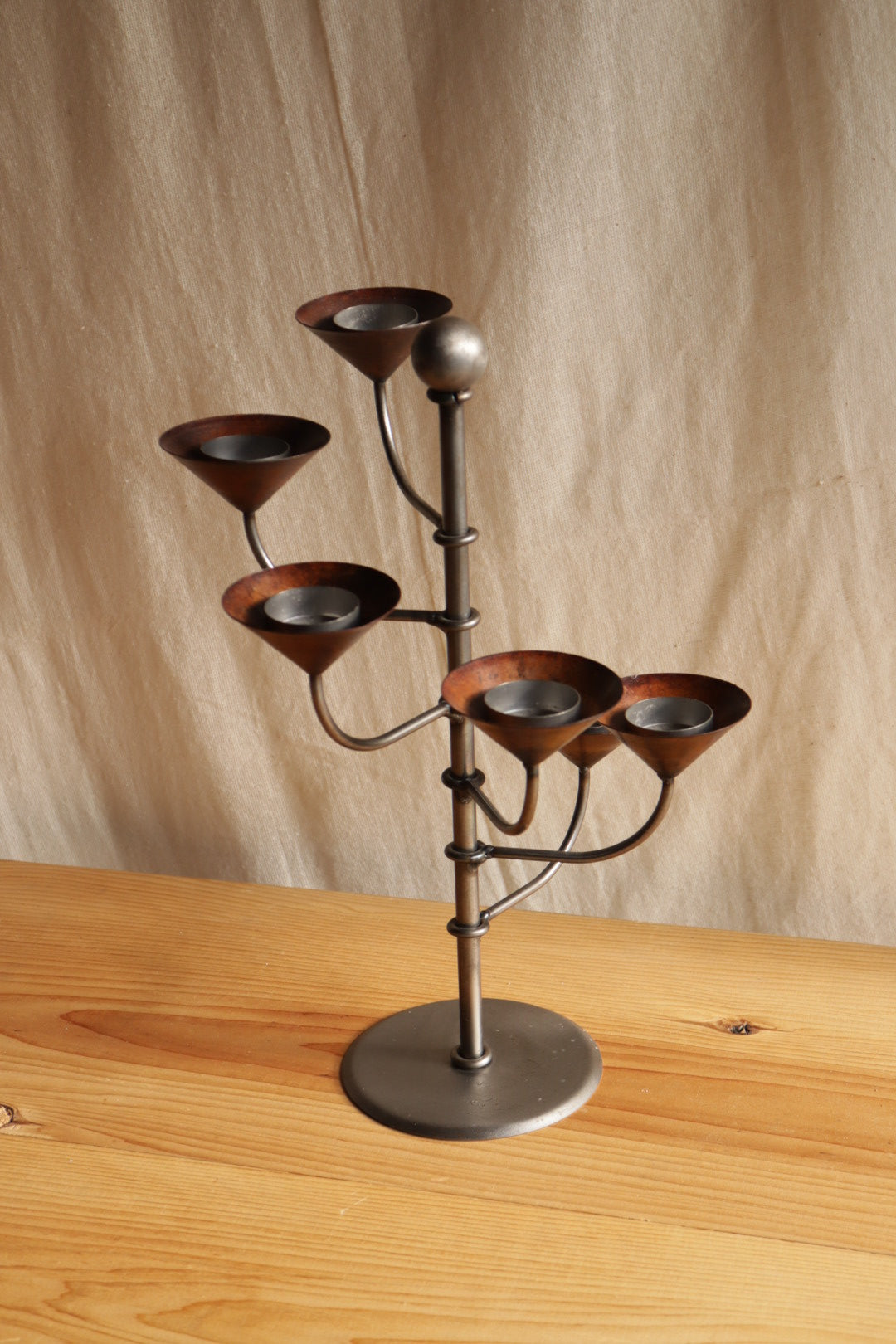 Copper & Steel Candle Holder