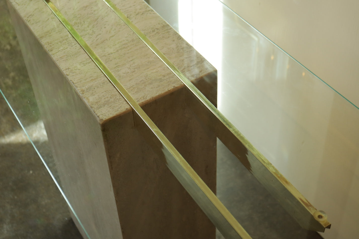 Travertine Console Table