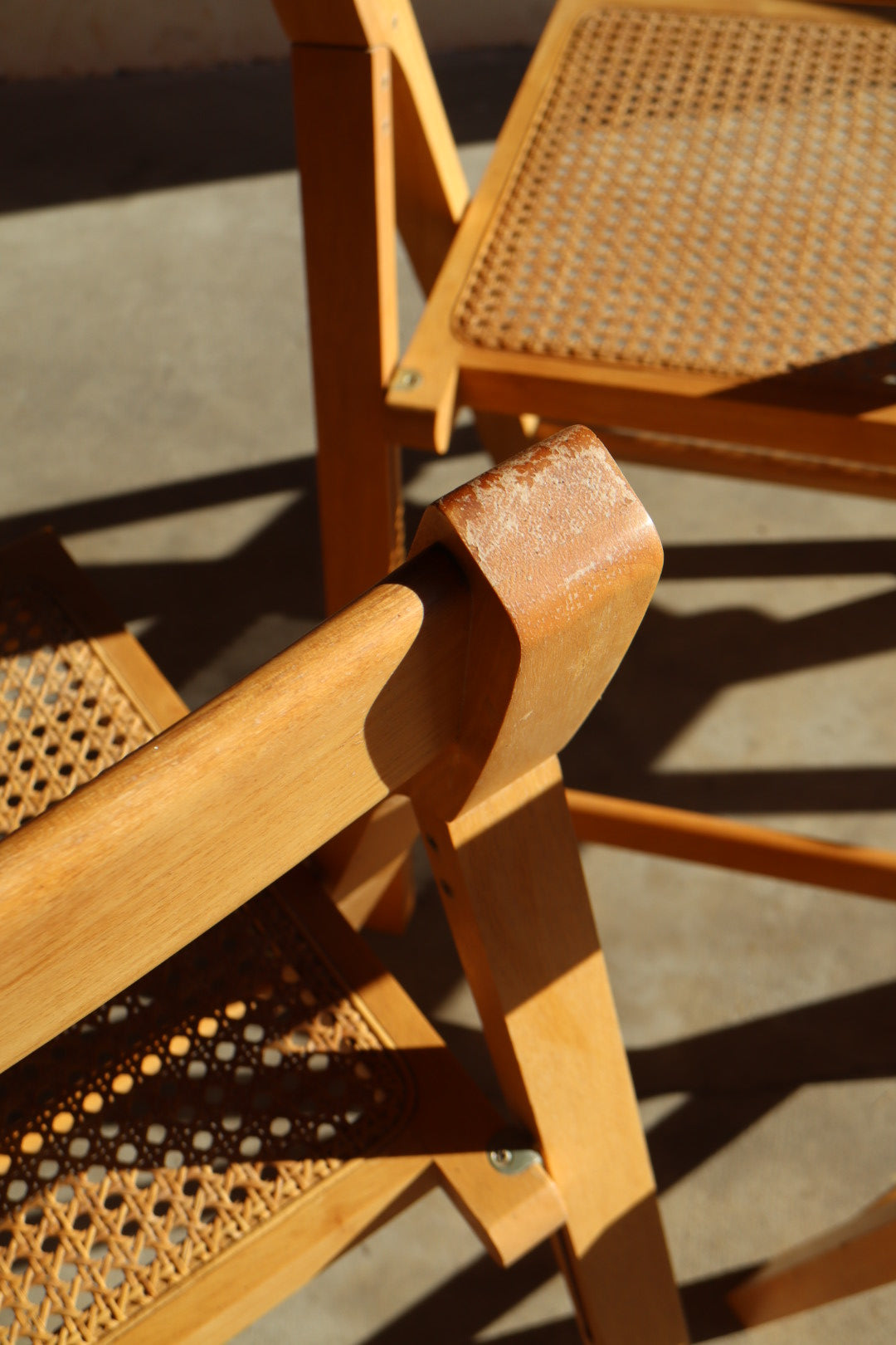 Cane & Wood Folding Chairs