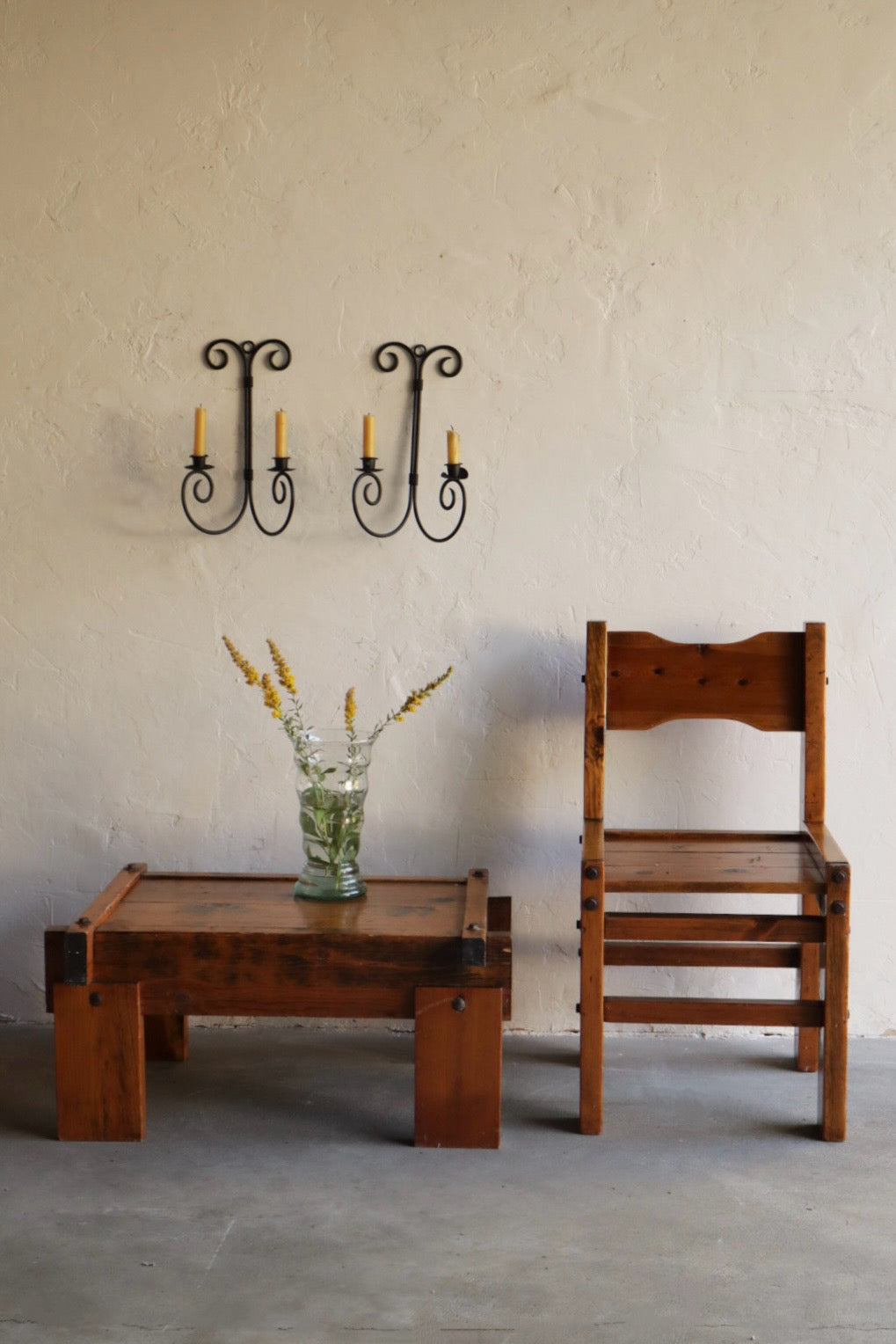 Rustic Pine Chair & Table Set
