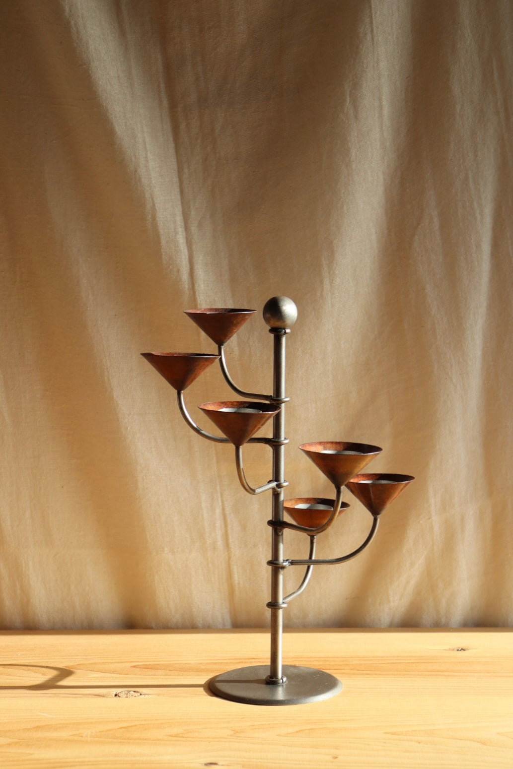 Copper & Steel Candle Holder