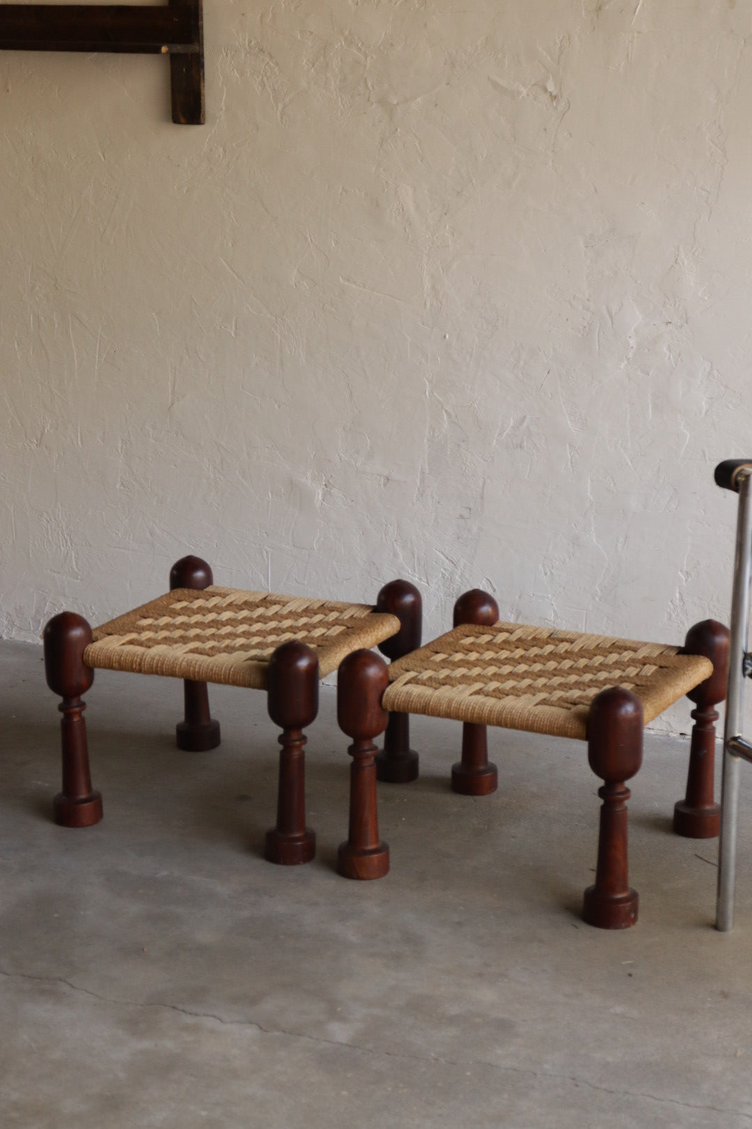 Jute & Rosewood Stacking Stools