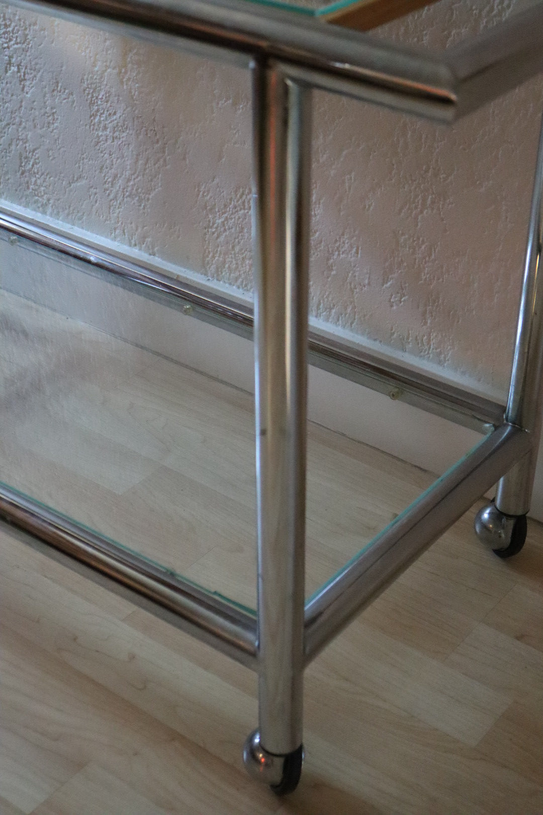 1970s Cane and Chrome Console