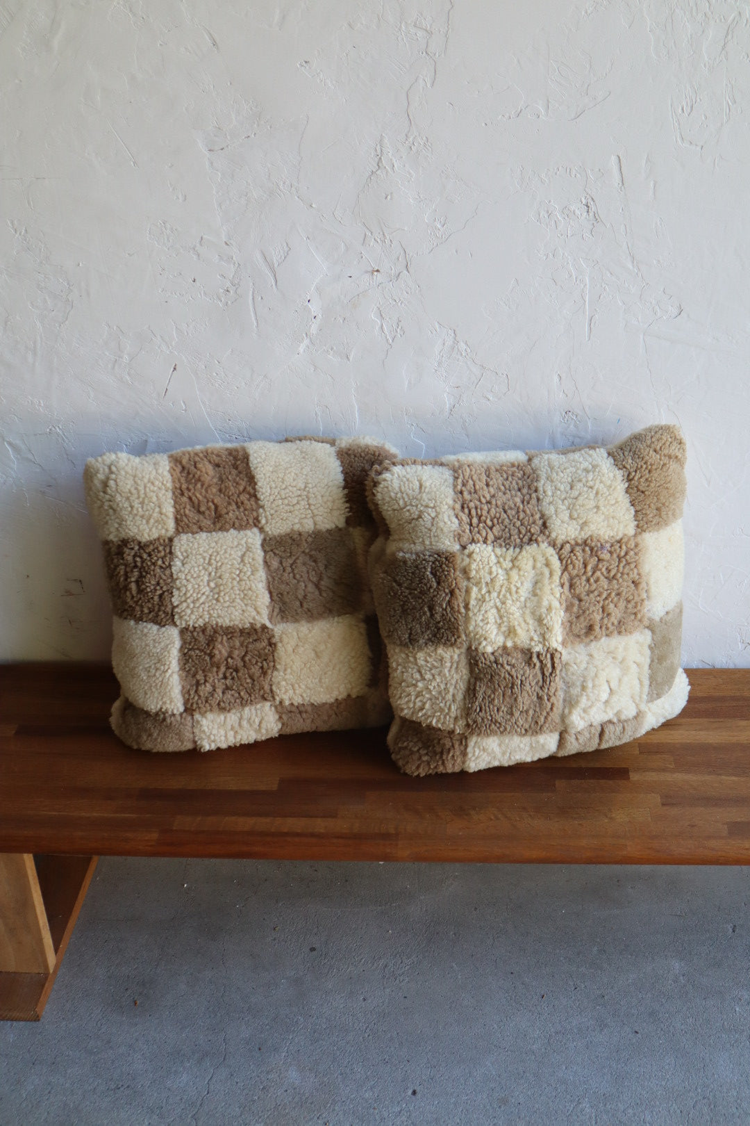 Shearling Checker Pillows
