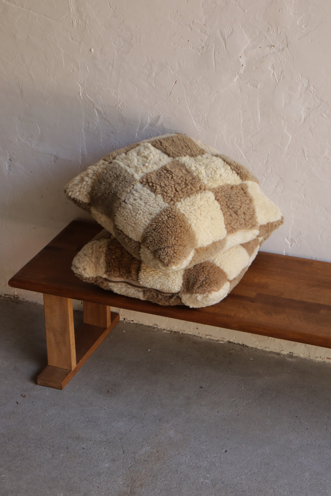 Shearling Checker Pillows