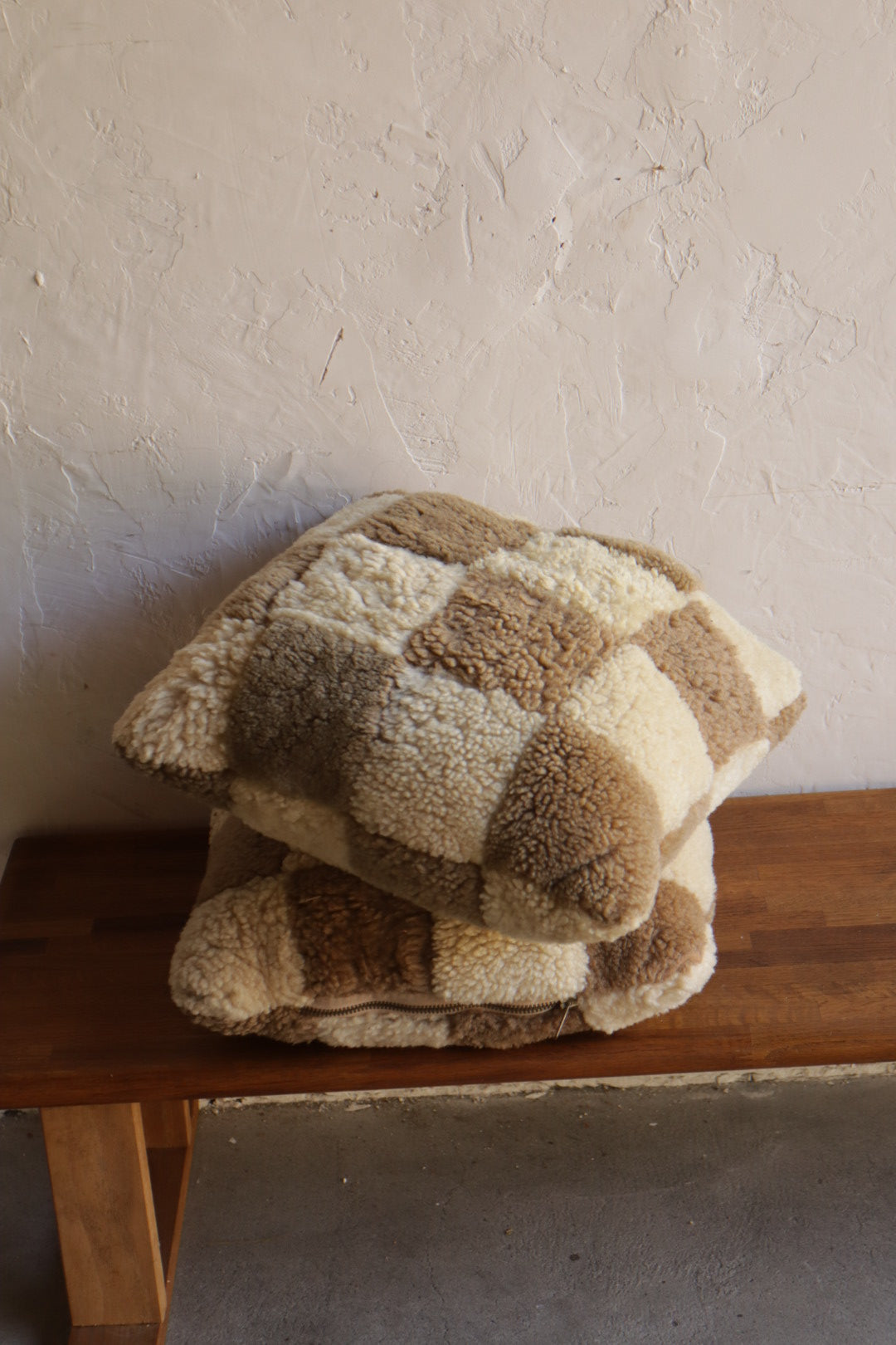 Shearling Checker Pillows