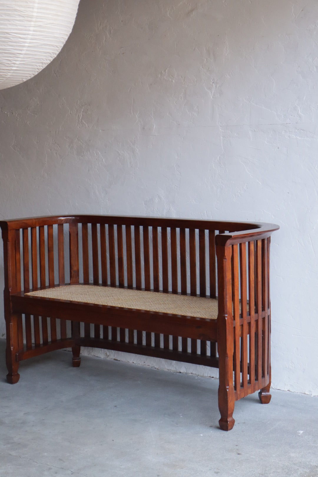 Vintage Bench with Cane Seat