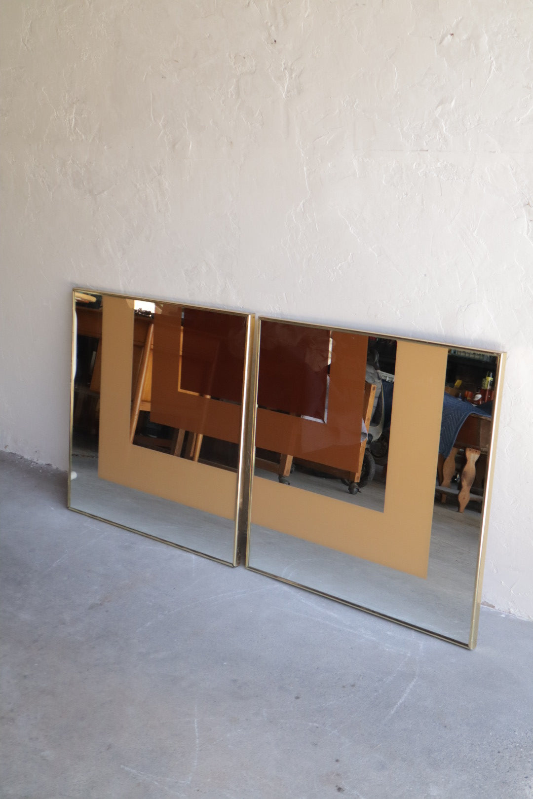 Pair of 1970s Geometric Mirrors