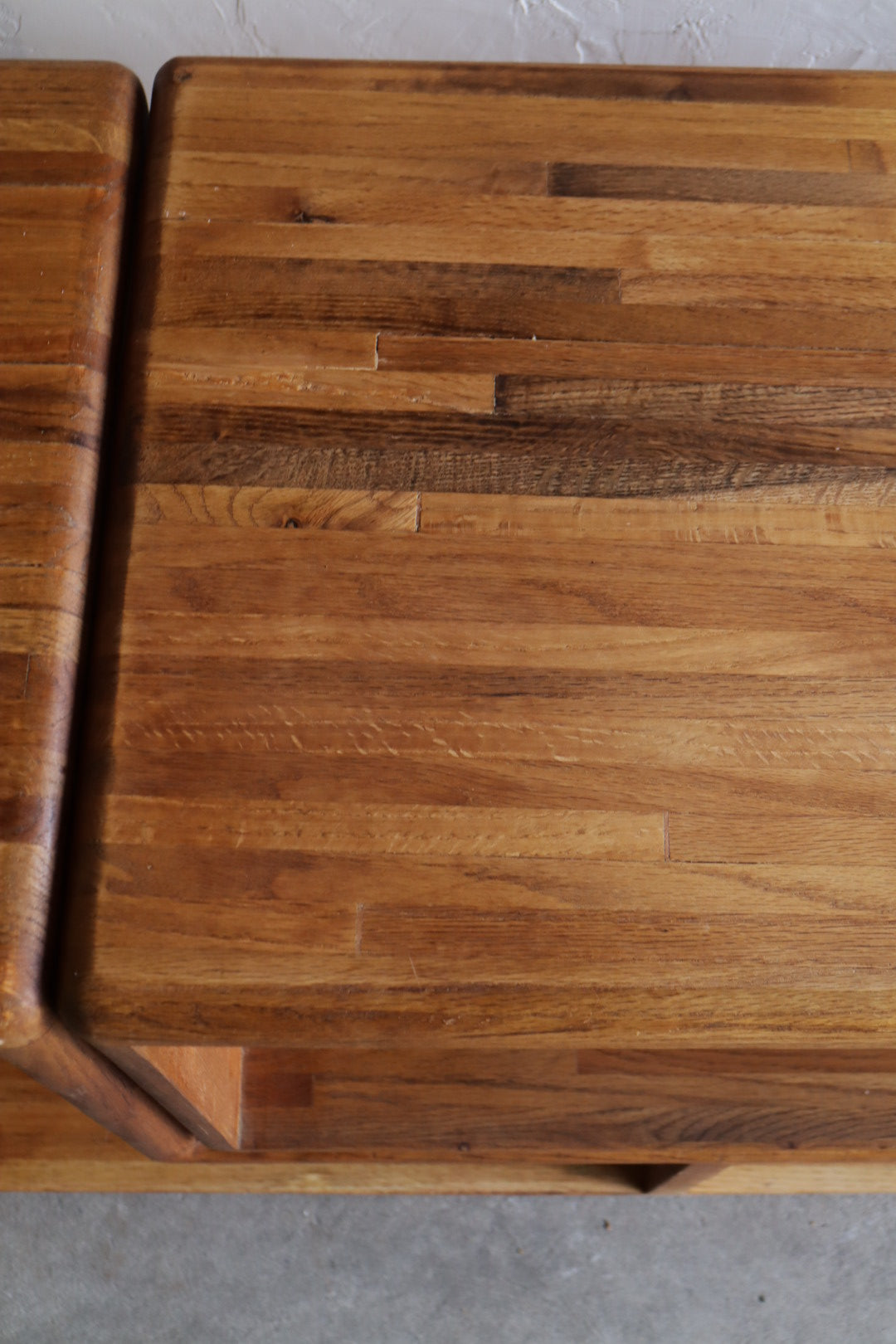 1970s 2 Piece Oak Console