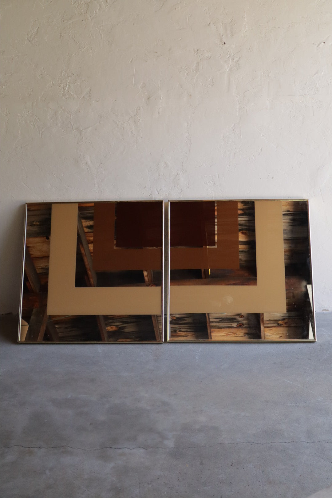 Pair of 1970s Geometric Mirrors