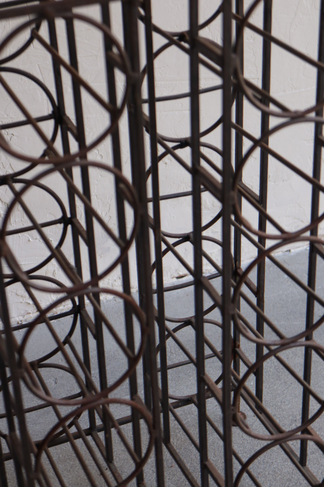 1970s Iron & Wood Wine Rack