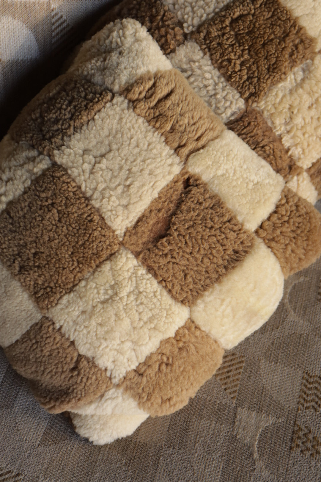 Shearling Checker Pillows