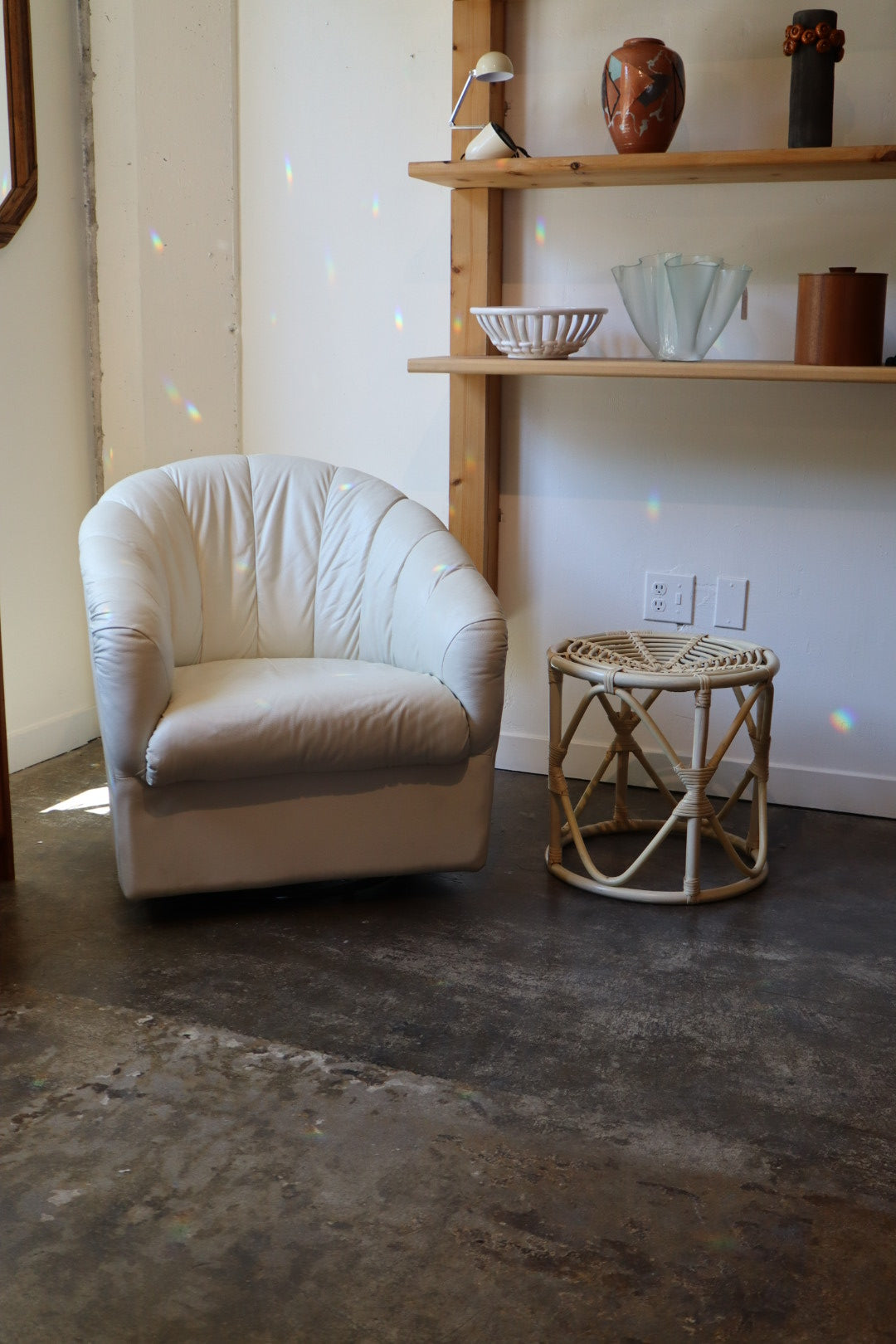 Postmodern Leather Swivel Chair