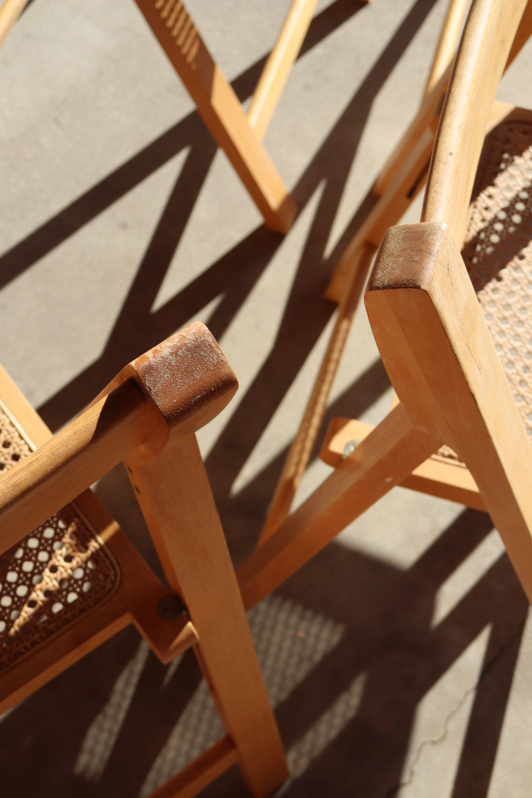 Cane & Wood Folding Chairs