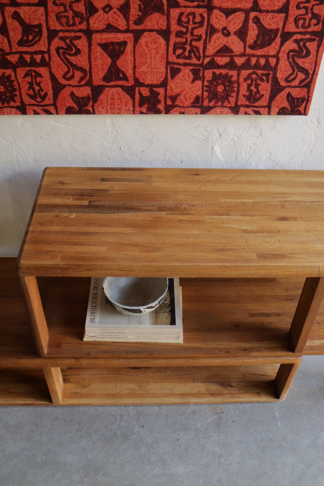 1970s 2 Piece Oak Console