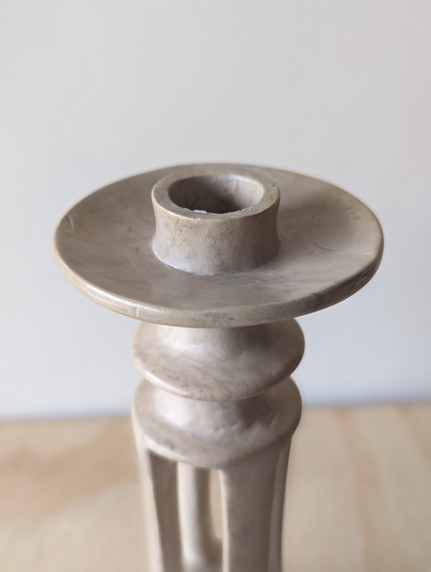 Pair of Soapstone Candleholders