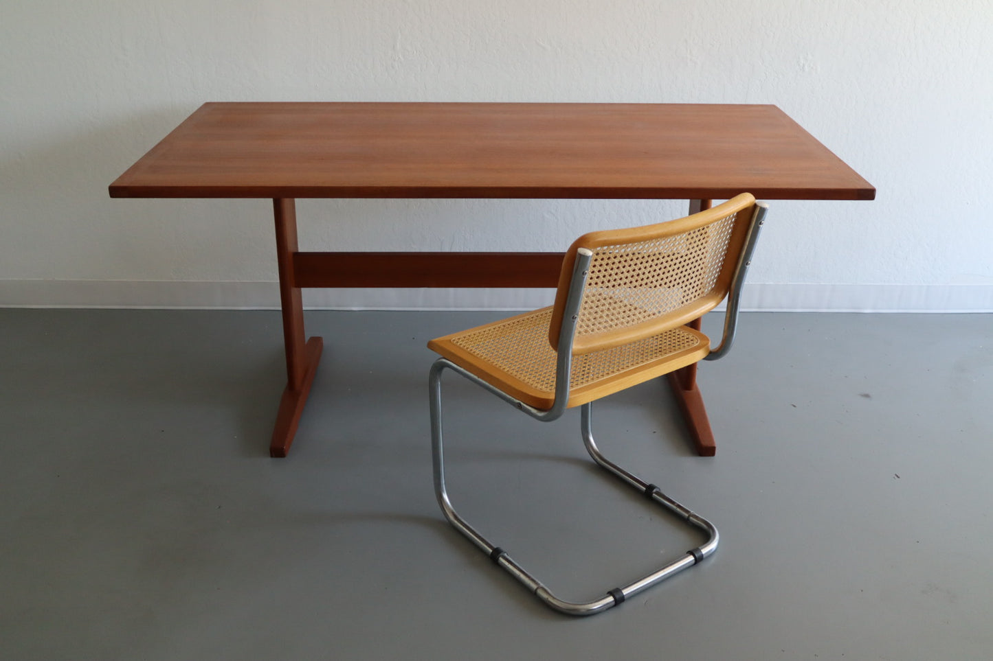 Danish Teak Trestle Dining Table