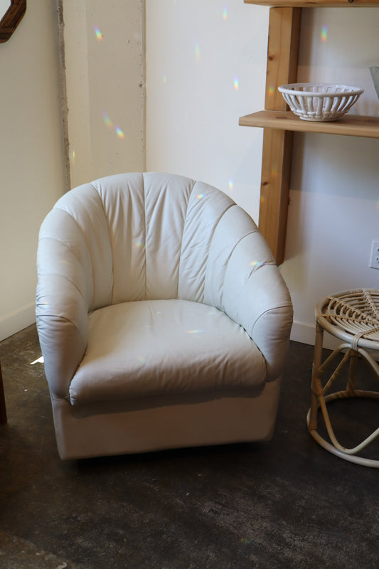 Postmodern Leather Swivel Chair