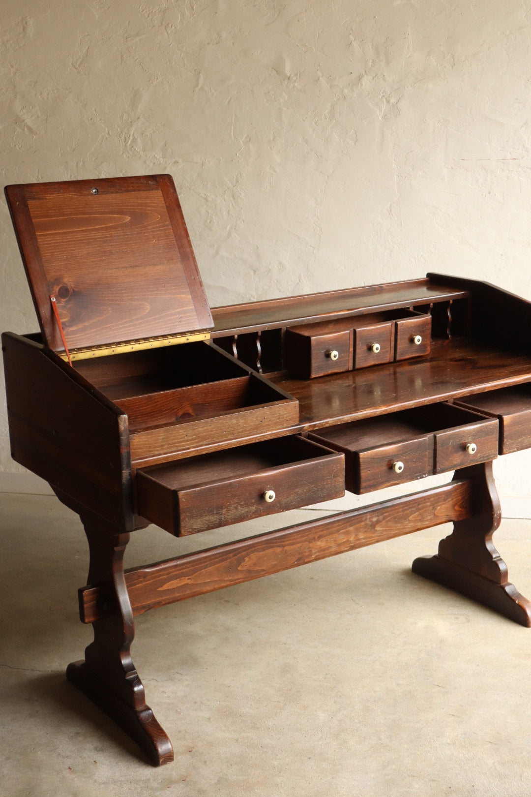 Solid Pine Trestle Desk
