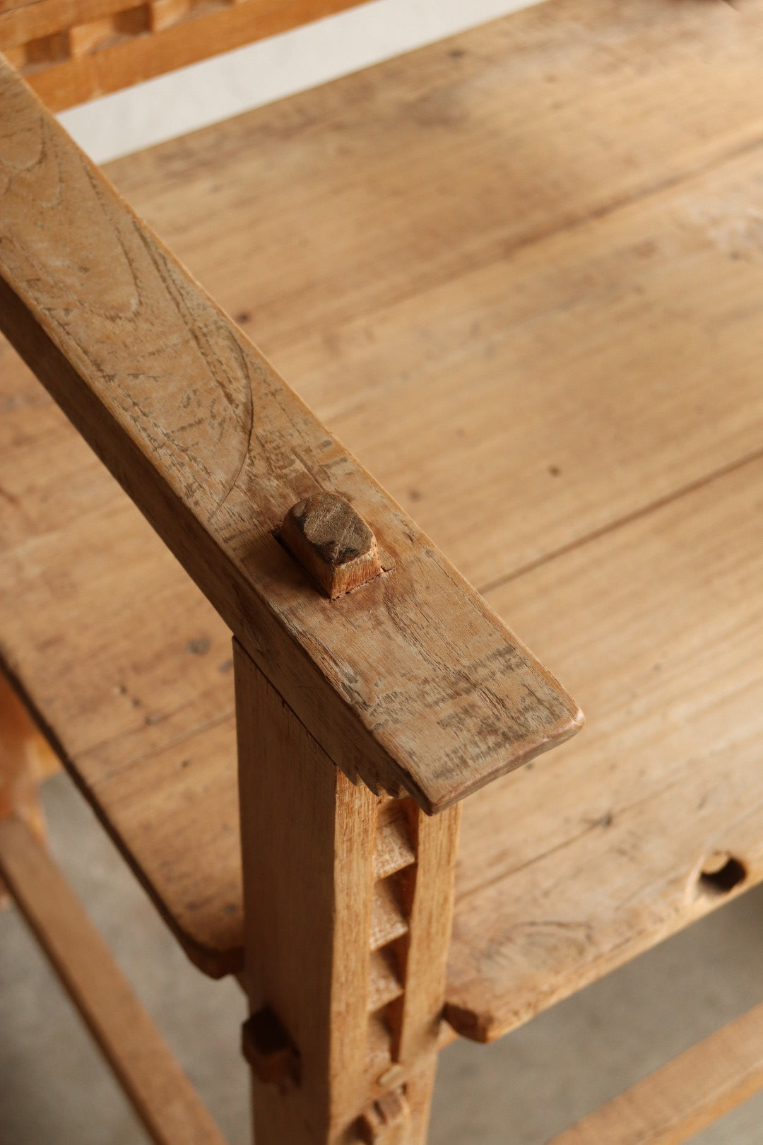 Solid Pine Handcarved Armchair